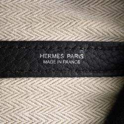 Pre Owned Hermes Garden Party PM Black Negonda Leather Tote Bag