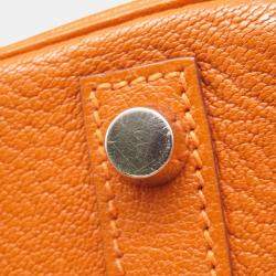 Pre Owned Hermes Birkin 30 Orange Chevre Mysore Goatskin Handbag