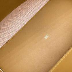 Pre Owned Hermes 24/24 Sac Van Quatre 35 Sesame Ecru Toile H Swift Leather Shoulder Bag