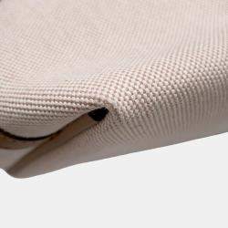 Pre Owned Hermes 24/24 Sac Van Quatre 35 Sesame Ecru Toile H Swift Leather Shoulder Bag