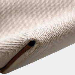 Pre Owned Hermes 24/24 Sac Van Quatre 35 Sesame Ecru Toile H Swift Leather Shoulder Bag