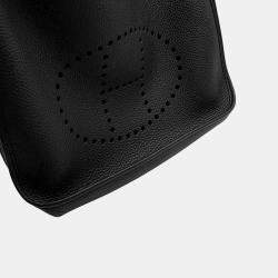 Pre Owned Hermes Evelyne III GM Black Taurillon Clemence Leather Shoulder Bag