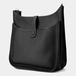 Pre Owned Hermes Evelyne III GM Black Taurillon Clemence Leather Shoulder Bag