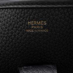 Pre Owned Hermes Evelyne III GM Black Taurillon Clemence Leather Shoulder Bag