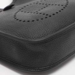 Pre Owned Hermès Black Taurillon Clemence Leather Evelyne TPM Bag