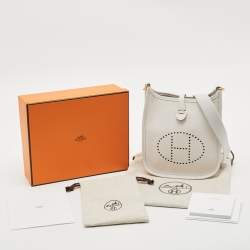 Pre Owned Hermès Gris Pale Taurillon Clemence Leather Evelyne TPM Bag