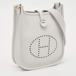 Pre Owned Hermès Gris Pale Taurillon Clemence Leather Evelyne TPM Bag