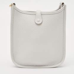 Pre Owned Hermès Gris Pale Taurillon Clemence Leather Evelyne TPM Bag