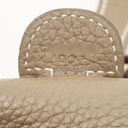 Pre Owned Hermes Etoupe Taurillon Clemence Leather Evelyne III PM Bag