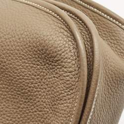 Pre Owned Hermes Etoupe Taurillon Clemence Leather Evelyne III PM Bag