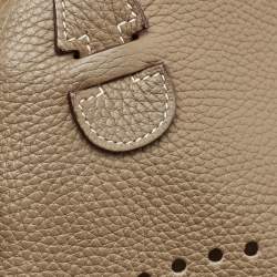 Pre Owned Hermes Etoupe Taurillon Clemence Leather Evelyne III PM Bag