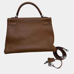Pre Owned Hermes Kelly 32 Gold Leather Shoulder Bag