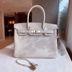 Pre Owned Hermes Birkin 30 White Epsom Leather Handbag