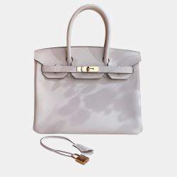 Pre Owned Hermes Birkin 30 White Epsom Leather Handbag