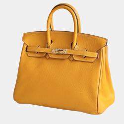 Pre Owned Hermes Birkin 30 Yellow Epsom Leather Handbag