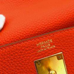 Pre Owned Hermes Kelly 32 Retourne Rouge Pivoine Taurillon Clemence 2way Handbag
