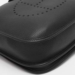 Pre Owned Hermes Black Clemence Leather Evelyne III PM Bag