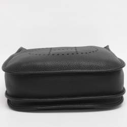 Pre Owned Hermes Black Clemence Leather Evelyne III PM Bag