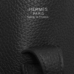 Pre Owned Hermes Black Clemence Leather Evelyne III PM Bag