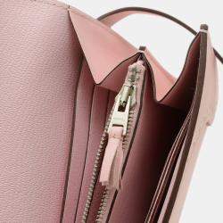 Pre Owned Hermes Kelly Wallet Gillies Long Rose Sakura Swift Leather