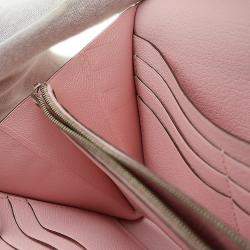 Pre Owned Hermes Kelly Wallet Gillies Long Rose Sakura Swift Leather