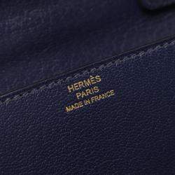 Pre Owned Hermes Cinetic To-Go Chevre Blue Shoulder Bag 