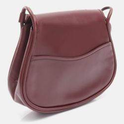 Pre Owned Hermes Creo Bordeaux Box Calf Leather Shoulder Bag 