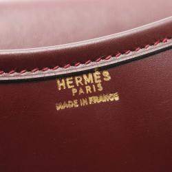 Pre Owned Hermes Creo Bordeaux Box Calf Leather Shoulder Bag 