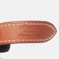 Pre Owned Hermes Silky City PM Tigre Royal  Brown Silk Leather Shoulder Bag