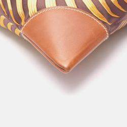 Pre Owned Hermes Silky City PM Tigre Royal  Brown Silk Leather Shoulder Bag