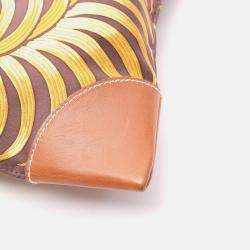 Pre Owned Hermes Silky City PM Tigre Royal  Brown Silk Leather Shoulder Bag