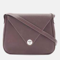 Pre Owned Hermes Christine Havane Buffalo Skipper Leather Shoulder Bag