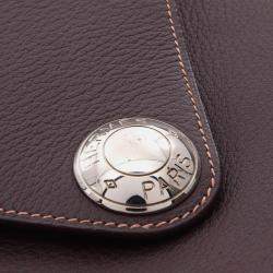 Pre Owned Hermes Christine Havane Buffalo Skipper Leather Shoulder Bag