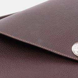 Pre Owned Hermes Christine Havane Buffalo Skipper Leather Shoulder Bag
