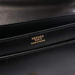Pre Owned Hermes Escal Black Box Calf Leather Calfskin Handbag