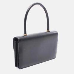 Pre Owned Hermes Escal Black Box Calf Leather Calfskin Handbag