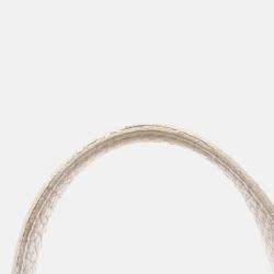 مملوكة مسبقًا Hermes Picotin White Ecru Clemence Leather Toile H Canvas Handbag PM