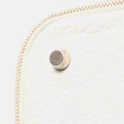مملوكة مسبقًا Hermes Picotin White Ecru Clemence Leather Toile H Canvas Handbag PM