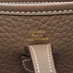 Pre Owned Hermes Evelyne TPM Etopue Grey Clemence Leather Shoulder Bag
