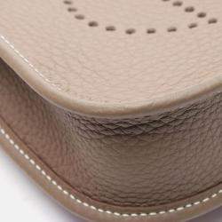 Pre Owned Hermes Evelyne TPM Etopue Grey Clemence Leather Shoulder Bag