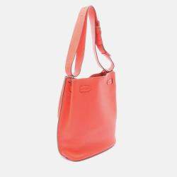 Pre Owned Hermes So Kelly 22 Red Rose Jaipur Togo Leather Shoulder Bag