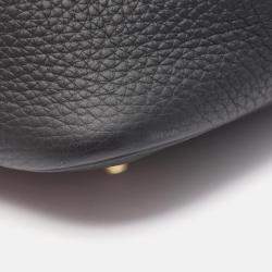Pre Owned Hermes Picotin Lock Black Clemence Leather Tote MM 060991Cc