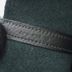 Pre Owned Hermes Picotin Lock Green Vert Fonce Clemence Leather Handbag PM