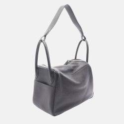 Pre Owned Hermes Lindy 30 Black Clemence Leather Shoulder Bag