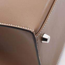 Pre Owned Hermes Kelly 28 Etoupe Grey Tadelakt Leather Handbag