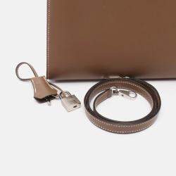 Pre Owned Hermes Kelly 28 Etoupe Grey Tadelakt Leather Handbag