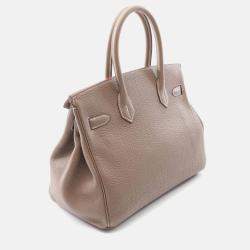 Pre Owned Hermes Birkin 30 Etoupe Togo Leather Handbag