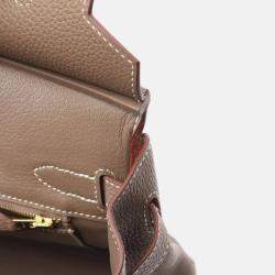 Pre Owned Hermes Birkin 30 Etoupe Togo Leather Handbag