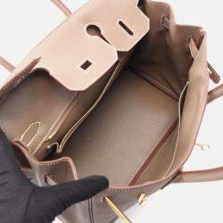 Pre Owned Hermes Birkin 30 Etoupe Togo Leather Handbag