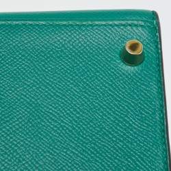 Pre Owned Hermes Malachite Epsom Leather Gold Finish Kelly Sellier 32 Bag